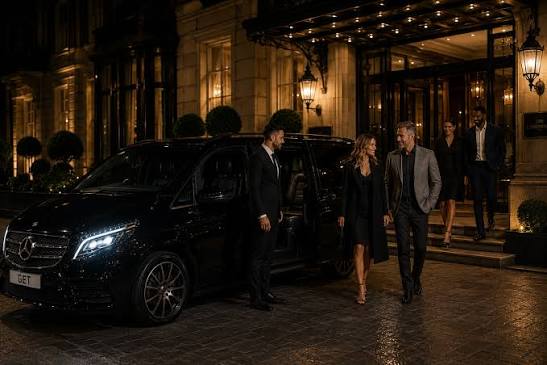 Chauffeur Service for Theatre Events London – Couple arriving on red carpet
